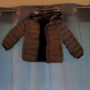 Gap toddler leopard print hooded puffer jacket